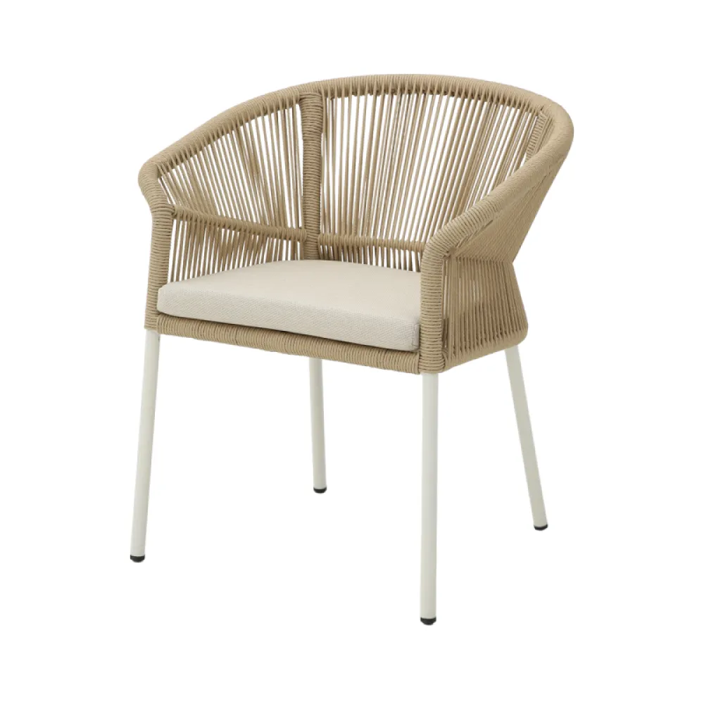 AUGUSTO 3017 Beige Technorattan Chair with Cushion
