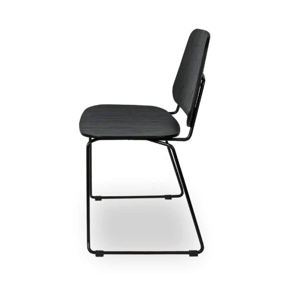 Nevada Stacking Chair in Black Wood Finish