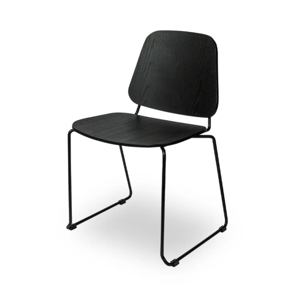 Nevada Stacking Chair in Black Wood Finish