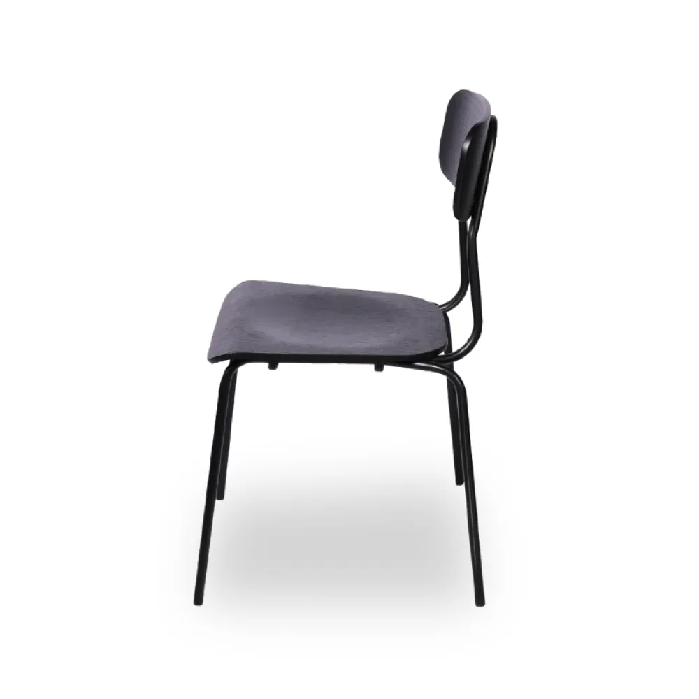 ARIZONA BL Stacking Chair in Black Steel and Oak