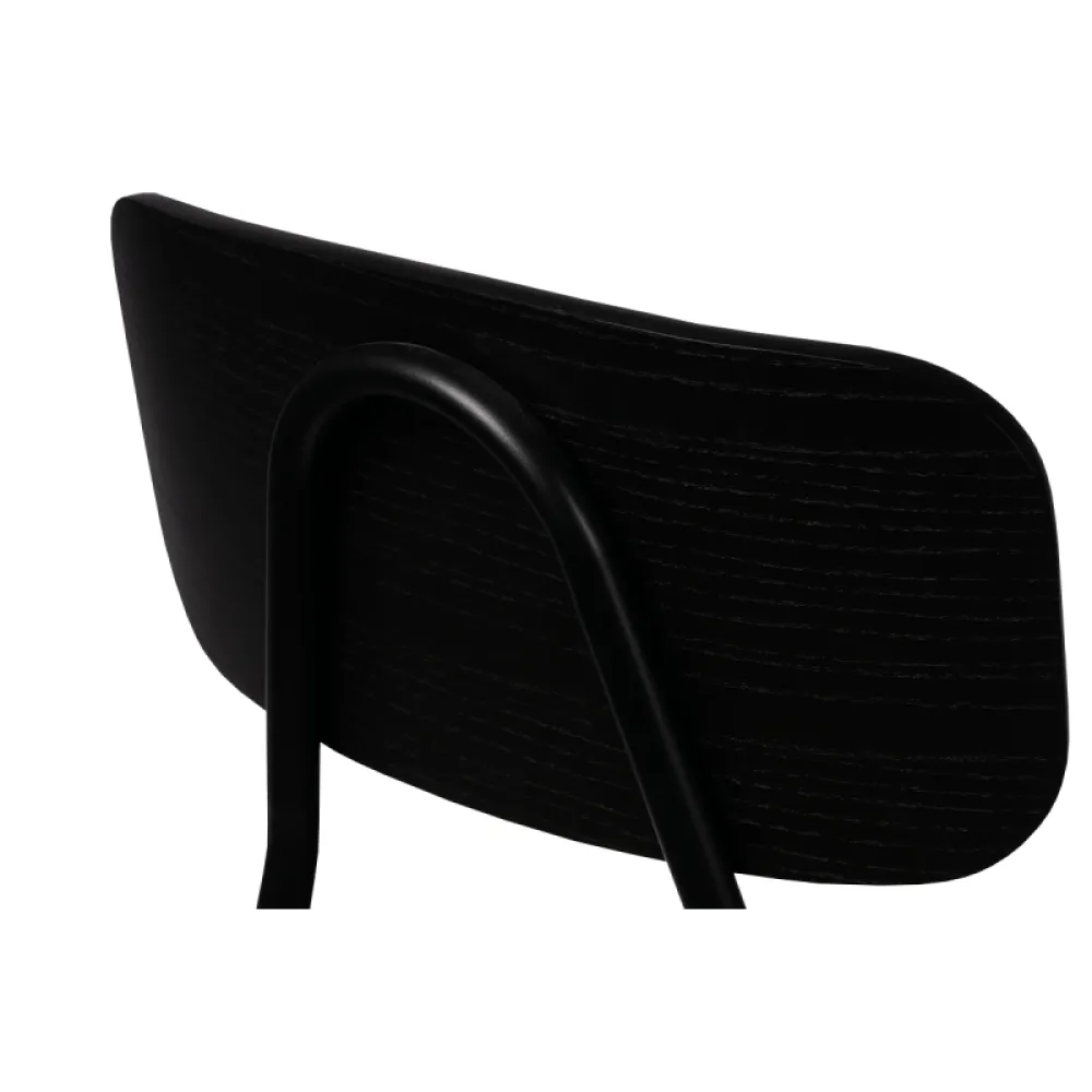 ARIZONA BL Stacking Chair in Black Steel and Oak