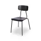 ARIZONA BL Stacking Chair in Black Steel and Oak