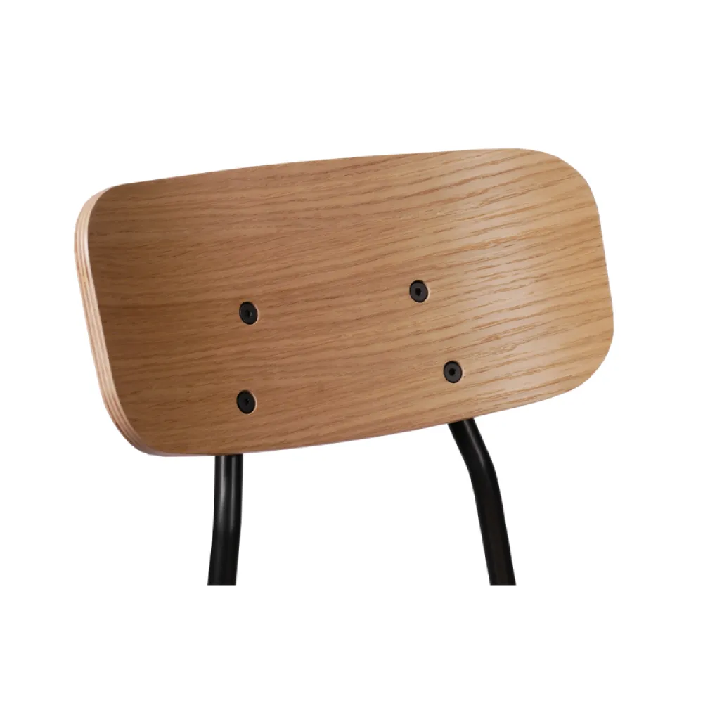 Arizona BL Natural Stacking Chair in Oak and Steel