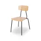 Arizona BL Natural Stacking Chair in Oak and Steel