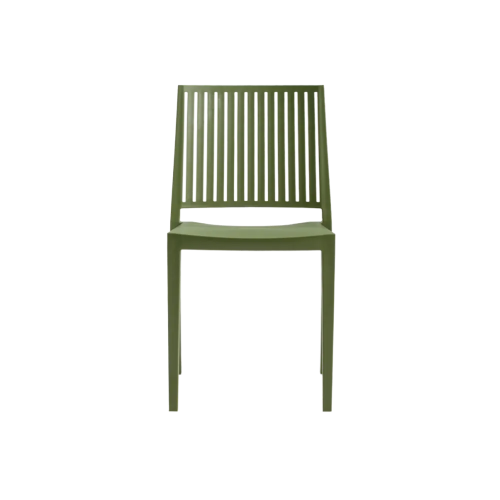 Gomera Stripes 215 Stacking Chair in Green