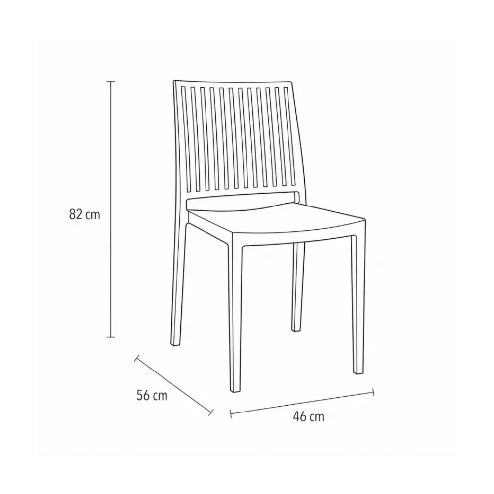 Gomera Stripes 215 Stacking Chair in Green