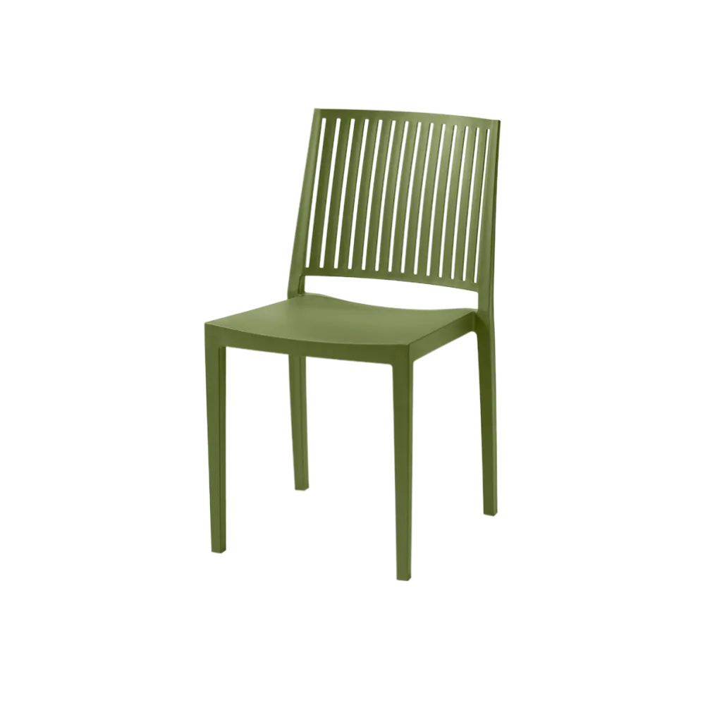 Gomera Stripes 215 Stacking Chair in Green