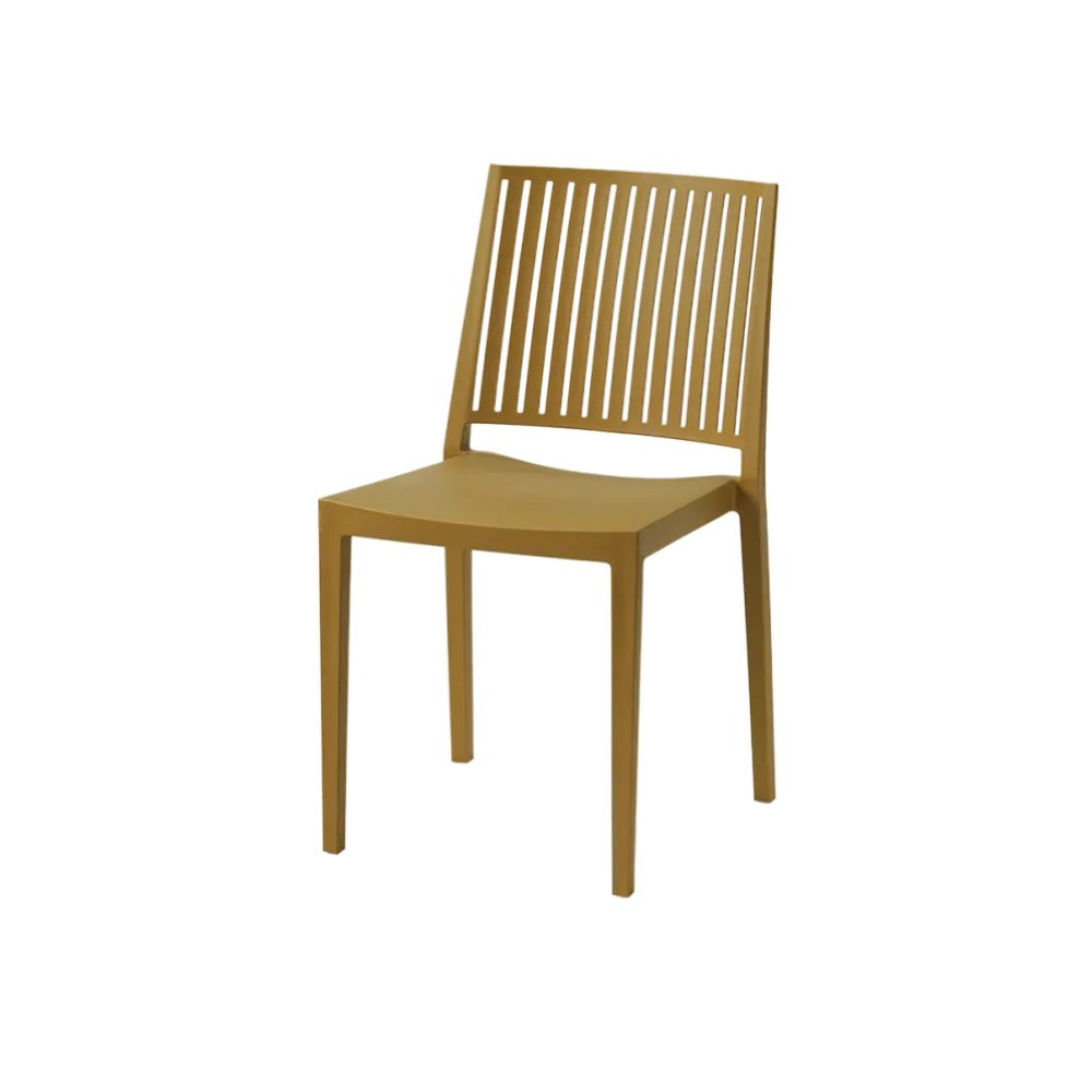 GOMERA STRIPES 315 Mustard Stacking Chair
