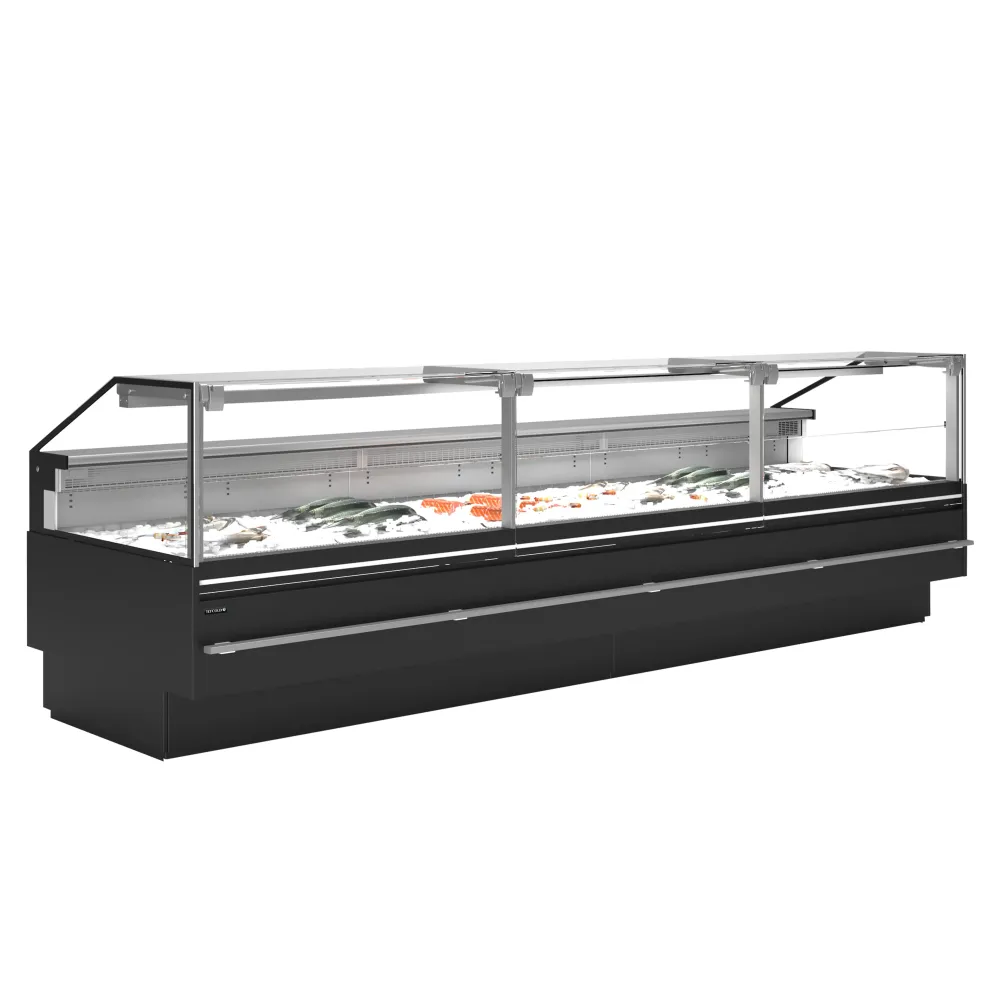 TEFCOLD SOCA-F37590B Black Refrigerator Showcase for Delicatessen Display