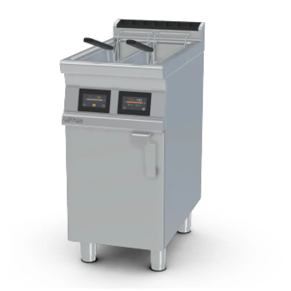 LOTUS Electric Fryer with Neutral Cabinet 8+8 L Touch Screen