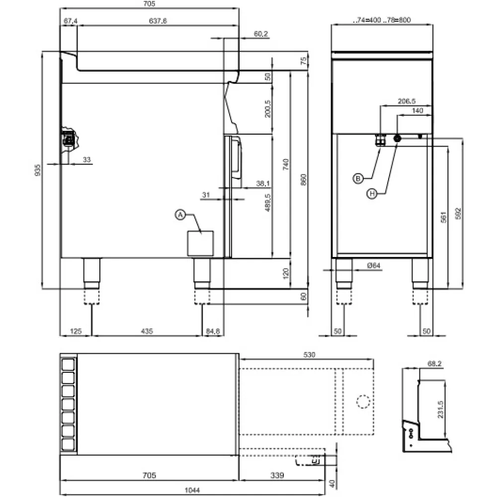 LOTUS Electric Fryer with Neutral Cabinet 8+8 L Touch Screen
