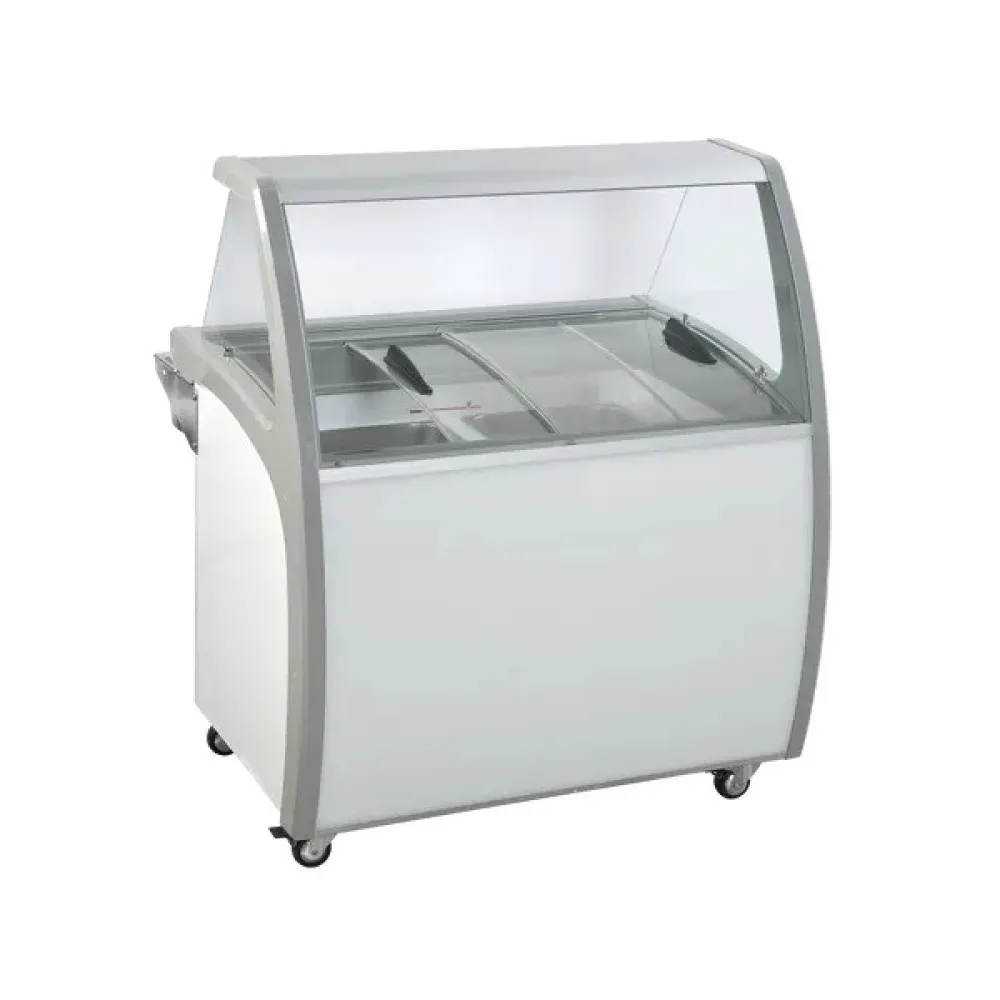 SCANDOMESTIC 300 Litre Ice Cream Display Freezer with Sliding Glass Cover, 1310 x 1210 x 1050 mm
