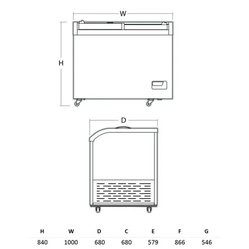 SCANDOMESTIC SIF300GC 292 L Refrigerated Display/Freezer