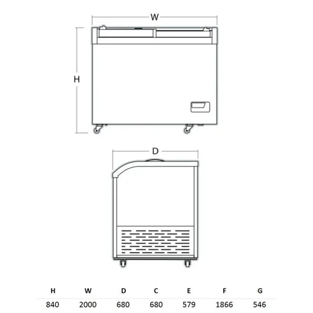 SCANDOMESTIC Dual-Temperature Refrigerated Display and Freezer 669 Litre