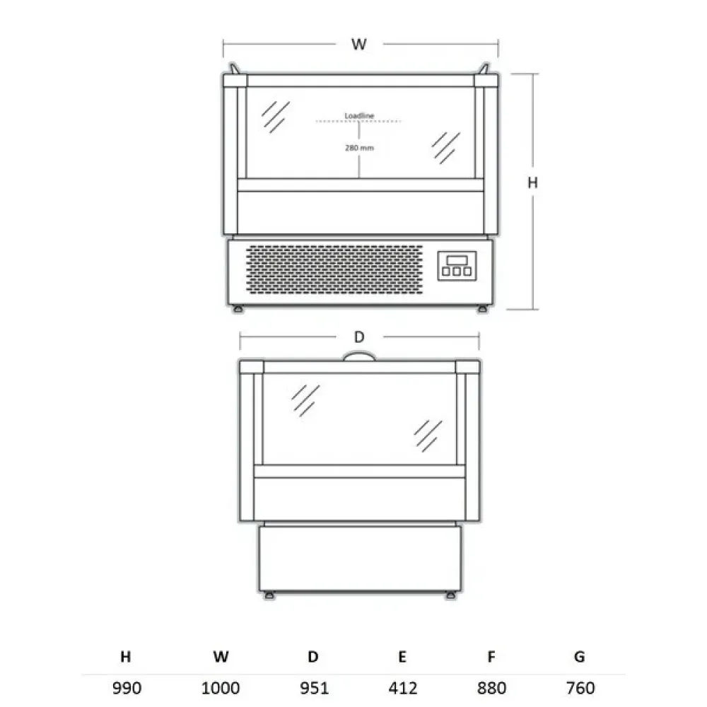 SCANDOMESTIC Impulse Display Freezer 230 L IMC1000BD