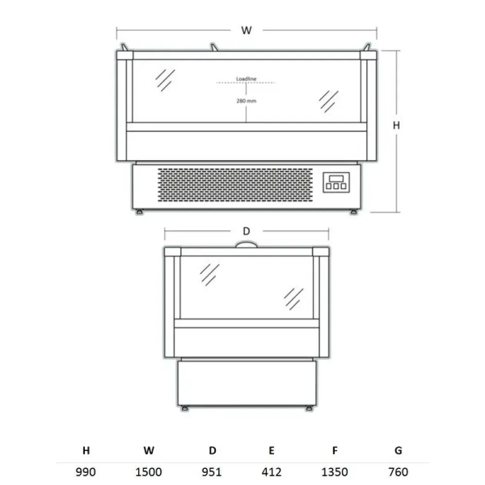 SCANDOMESTIC Impulse Display Freezer 358 L IMC1500BD