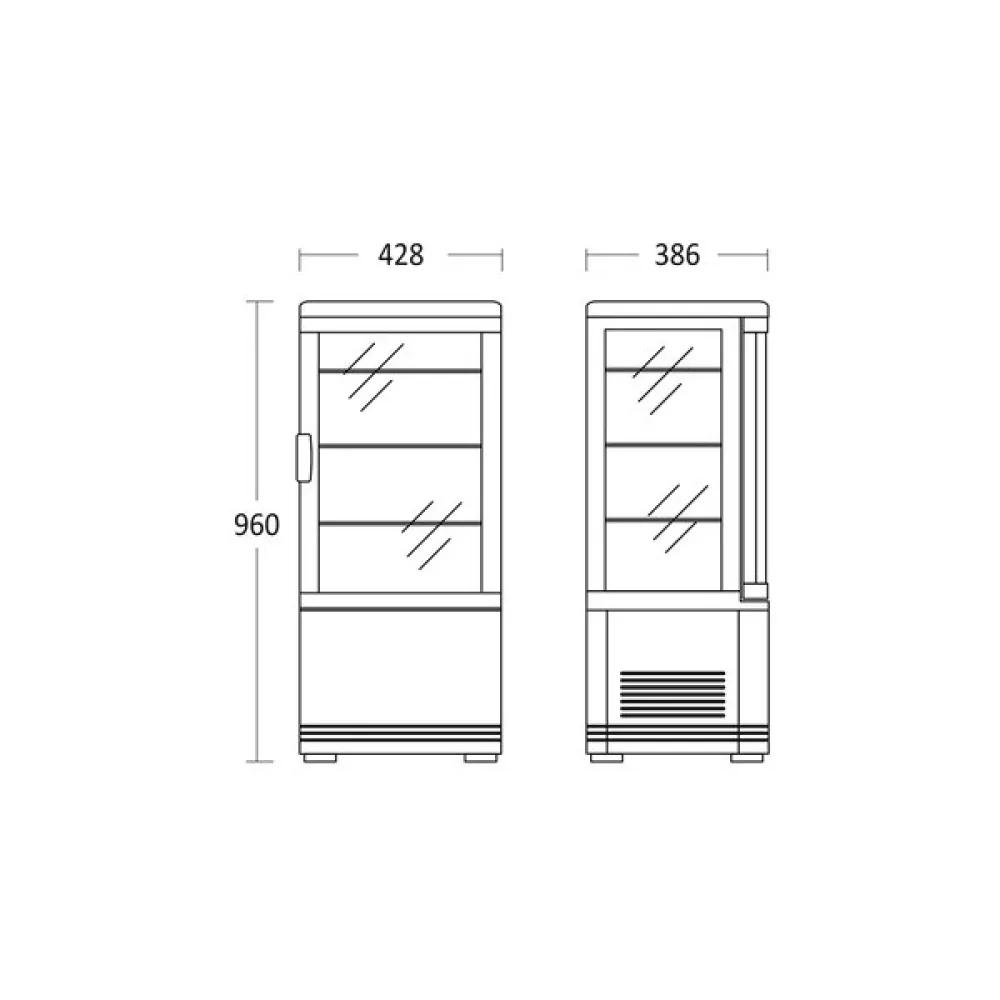 SCANDOMESTIC RT 82 WE Refrigerator Display Case 78 L