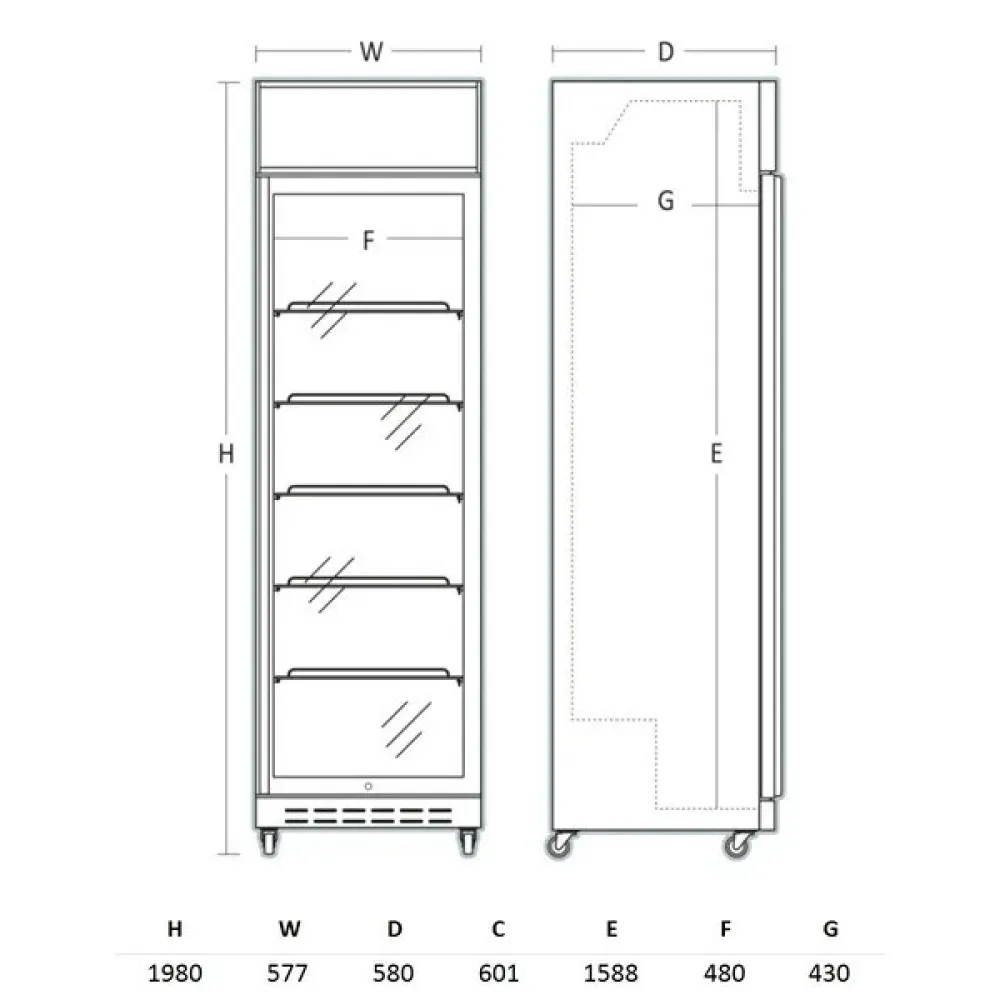 SCANDOMESTIC 386 L Refrigerated Display Cabinet DCC420BWD 263111DCC420BD