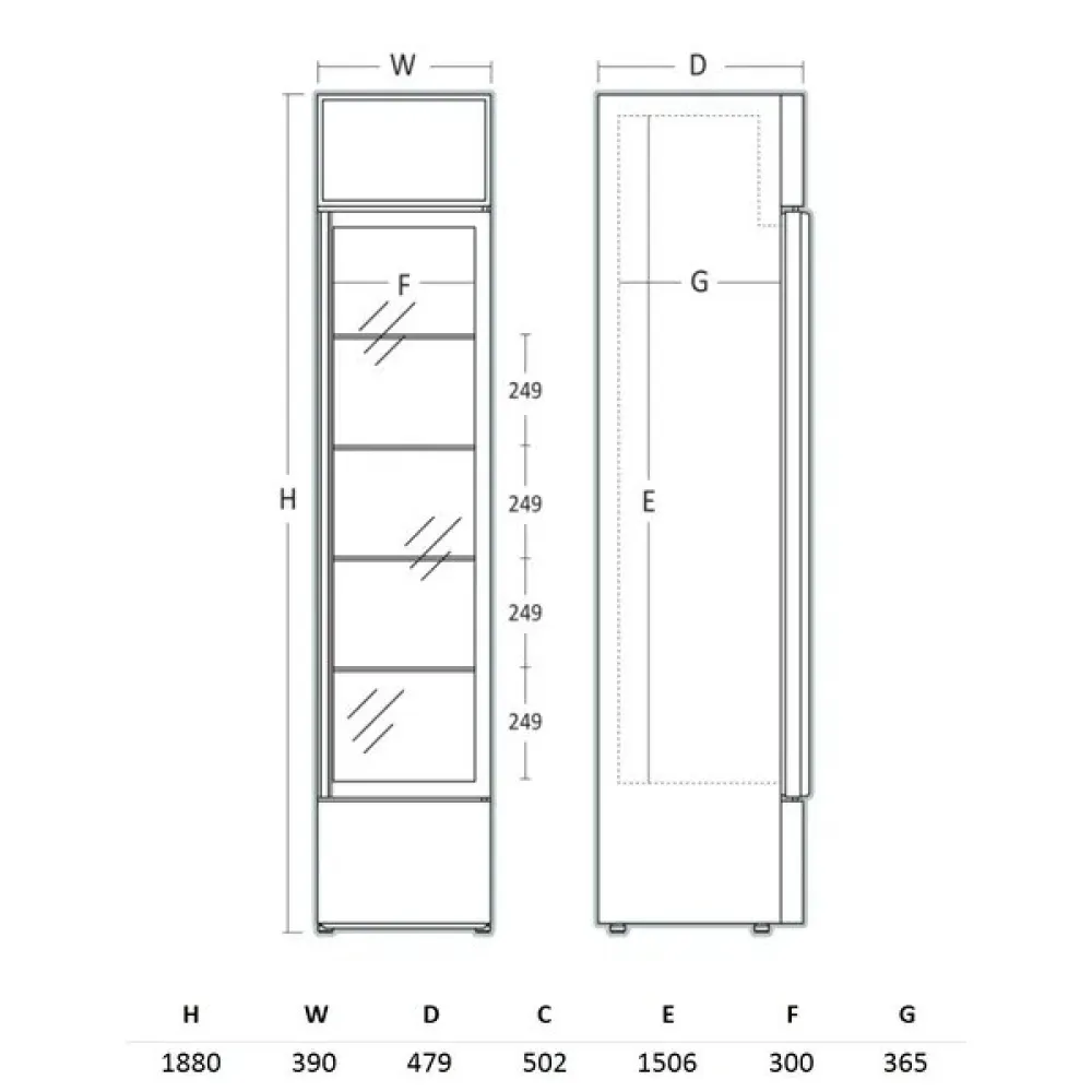 Scandomestic 160 L Refrigerated Display Cabinet DCC217WD