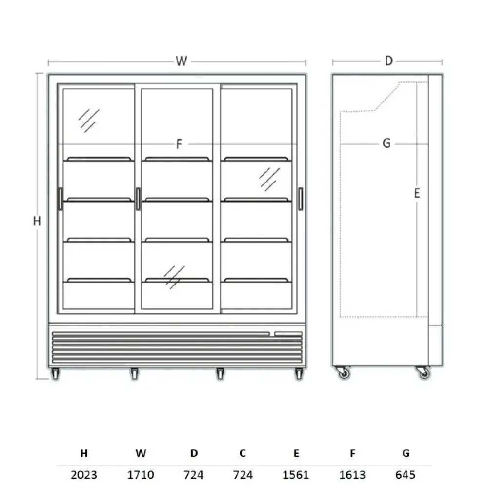 SCANDOMESTIC DC1500BSLD Refrigerated Display Cabinet for Bottles & Cans