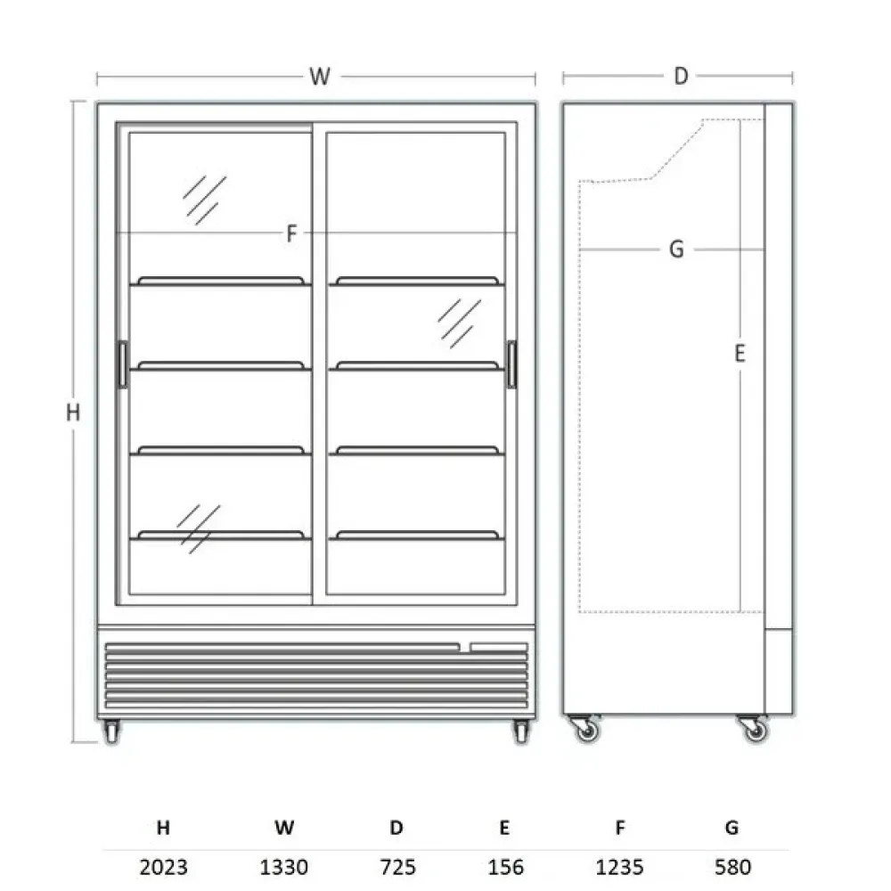 SCANDOMESTIC DC1300BSLD 1116 L Refrigerated Display Cabinet