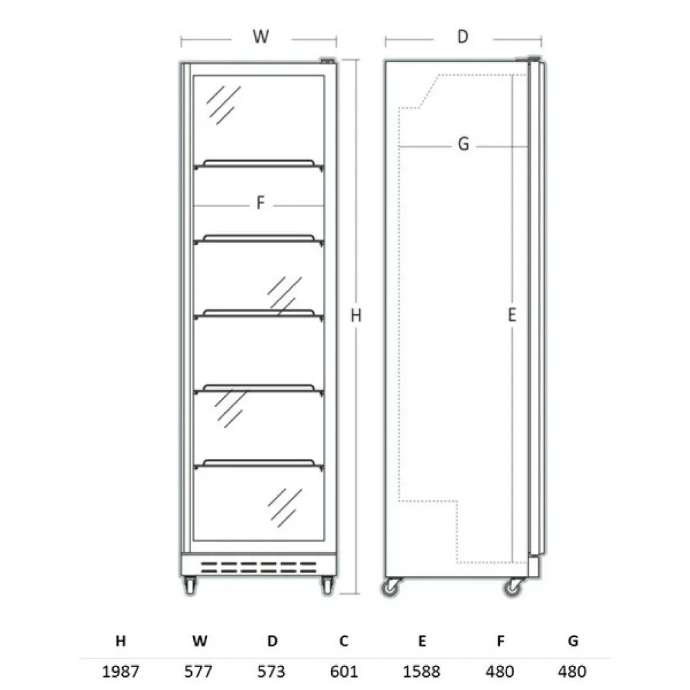 SCANDOMESTIC DC430BD 392 L Black Display Refrigerator