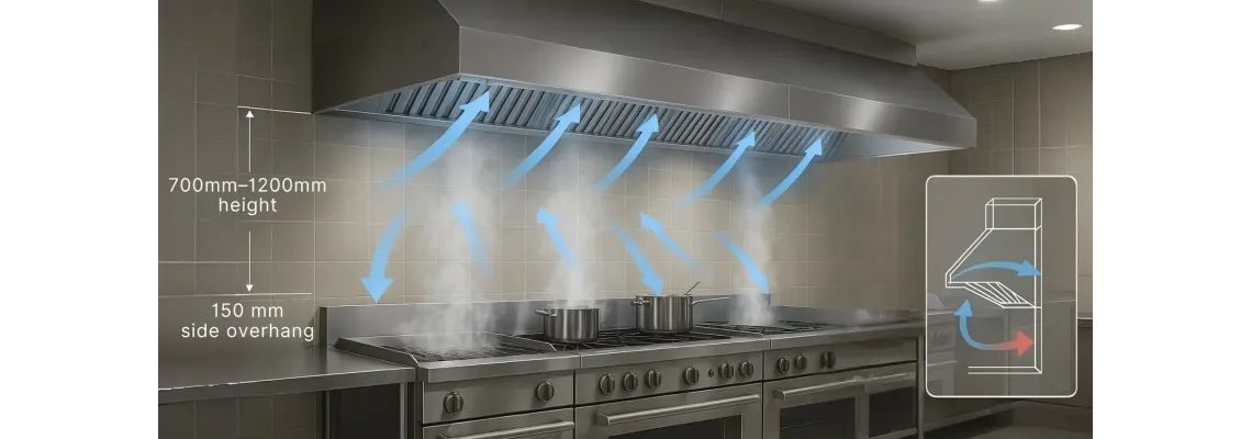 Steam Hoods and Commercial Kitchen Ventilation: Airflow Calculation, Filters and Fire Safety