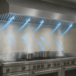 Steam Hoods and Commercial Kitchen Ventilation: Airflow Calculation, Filters and Fire Safety