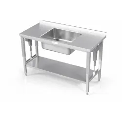 Metal table with adjustable height and sink 800