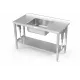 Metal table with adjustable height and sink 800