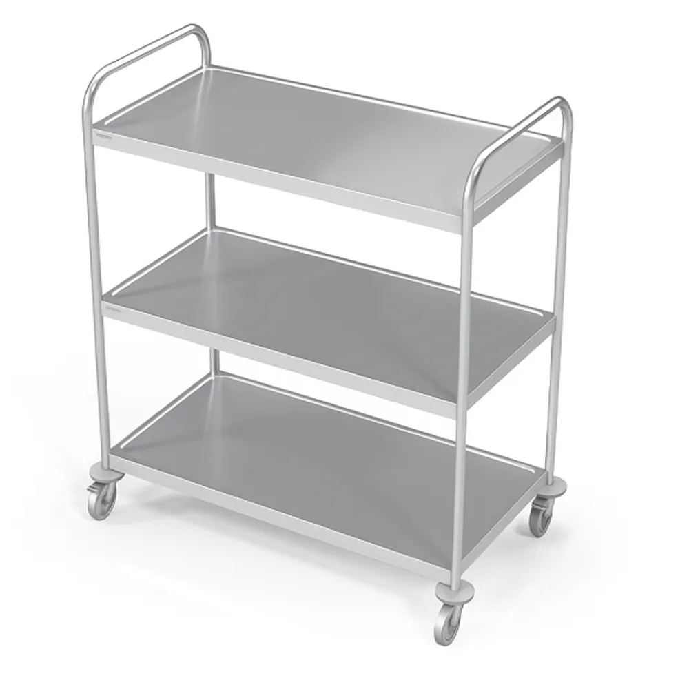 Stainless steel serving trolley VTS3