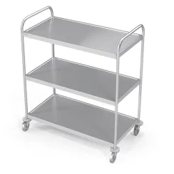 Stainless steel serving trolley VTS3