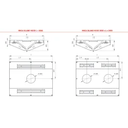 Central island ventilation hood with filters HNCA 1400
