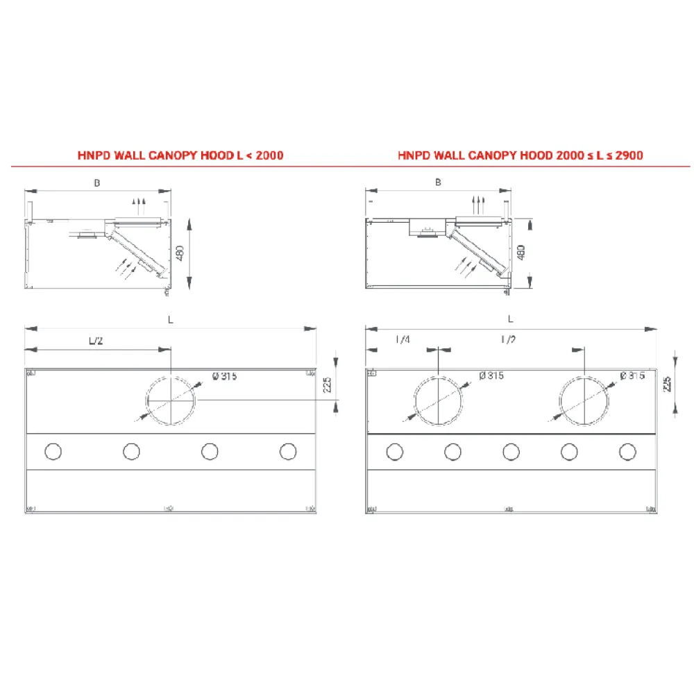 Wall Canopy Hood HNPD 2400