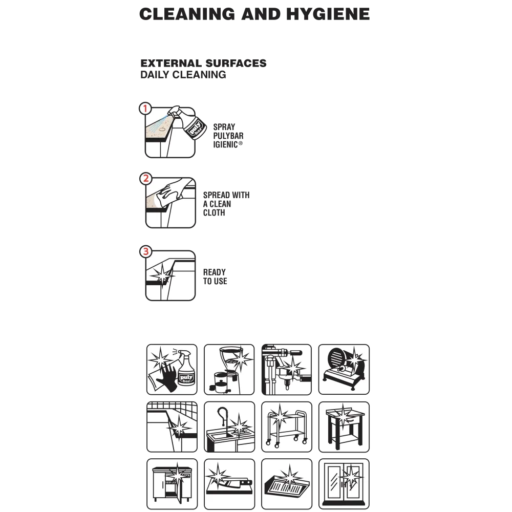 Professional surface and equipment cleaner and hygieniser