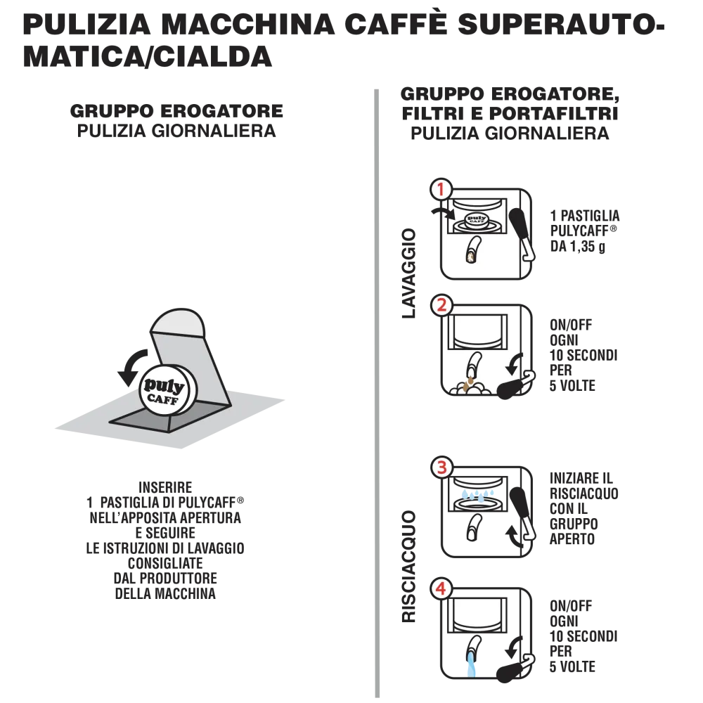Cleaning detergent for espresso and superautomatic coffee machines PULY CAFF