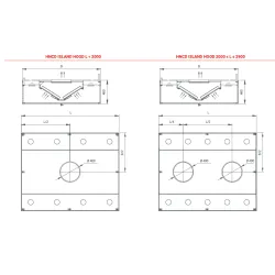 Central ventilation island hood with filters HNCD 1400