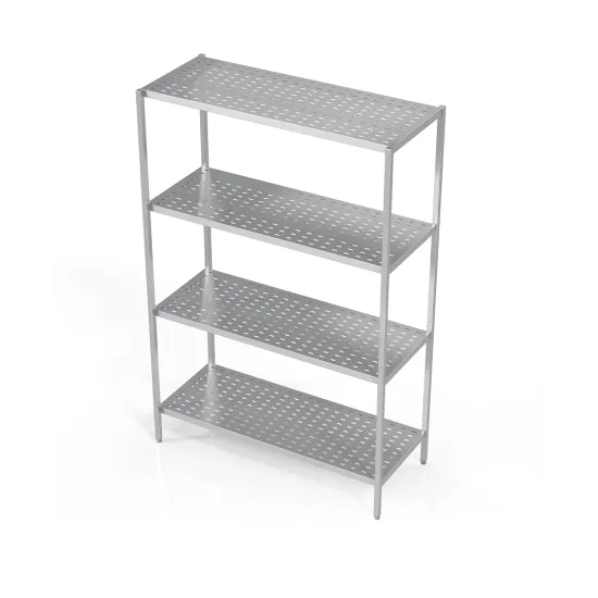 Perforated stainless steel shelf 