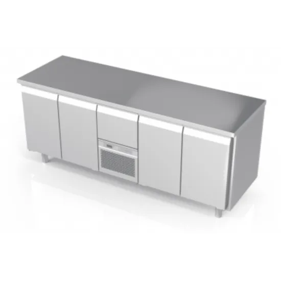 Counter refrigerator table without drawers