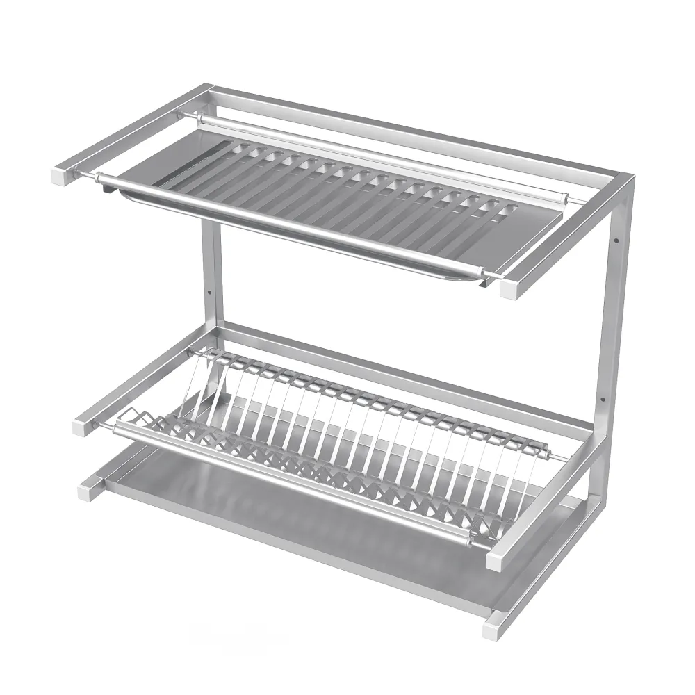 Dish drying wall shelf with drip tray 1400