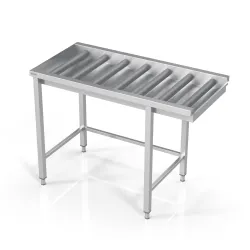 Table to dishwasher with long rolls and frame 800