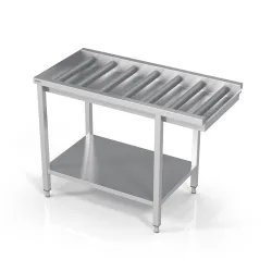 Table to dishwasher with long rolls and shelf 800