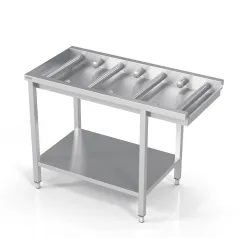 Table to dishwasher with long and short rolls and shelf 800
