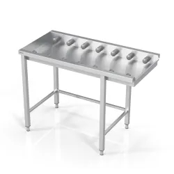 Table to dishwasher with short rolls and frame 800