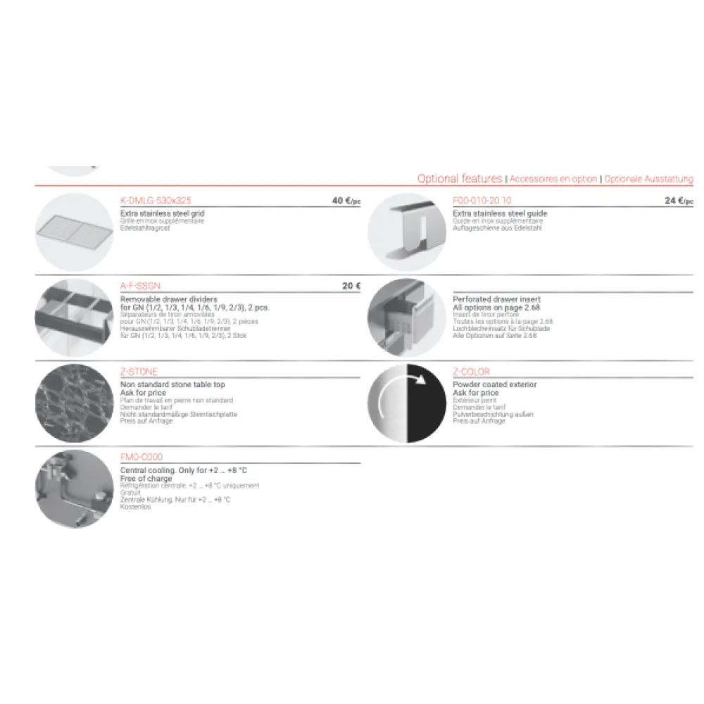 Cooling counter with granite table top 2130 mm P404