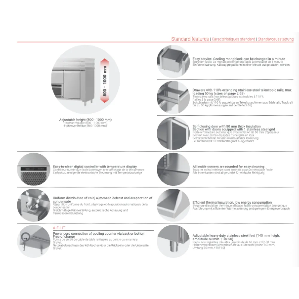 Cooling counter with lifting mechanism P303 1920 mm