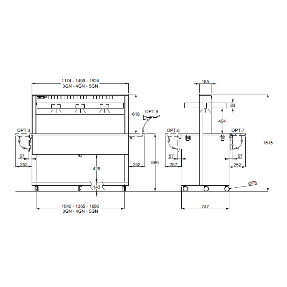 REFRIGERATED BUFFET ATHENA 3R/W
