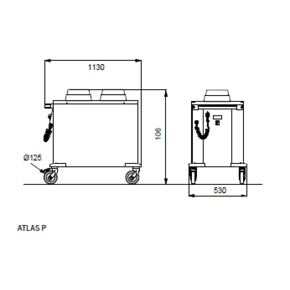 HEATED PLATE DISPENSER TROLLEY ATLAS P 18