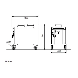 HEATED PLATE DISPENSER TROLLEY ATLAS P 18