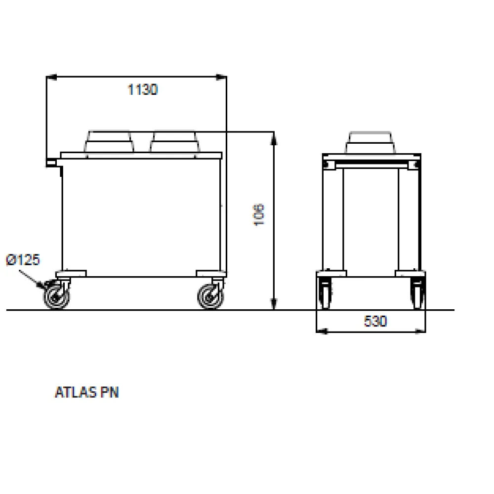PLATE DISPENSER TROLLEY ATLAS PN 18